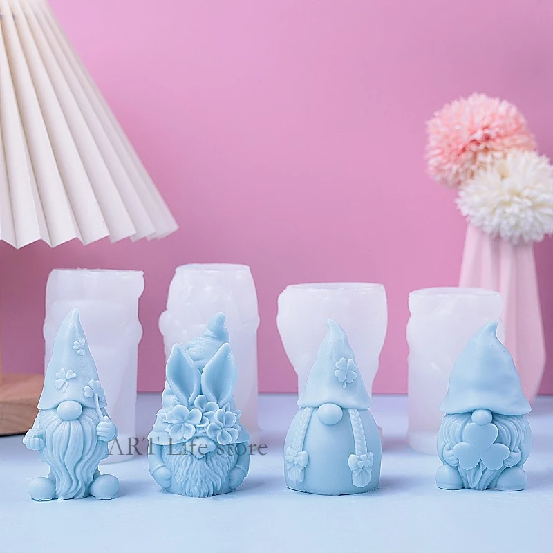 Candle Making Supplies For Beginners - Cetakan lilin silikon kurcaci Natal 3d