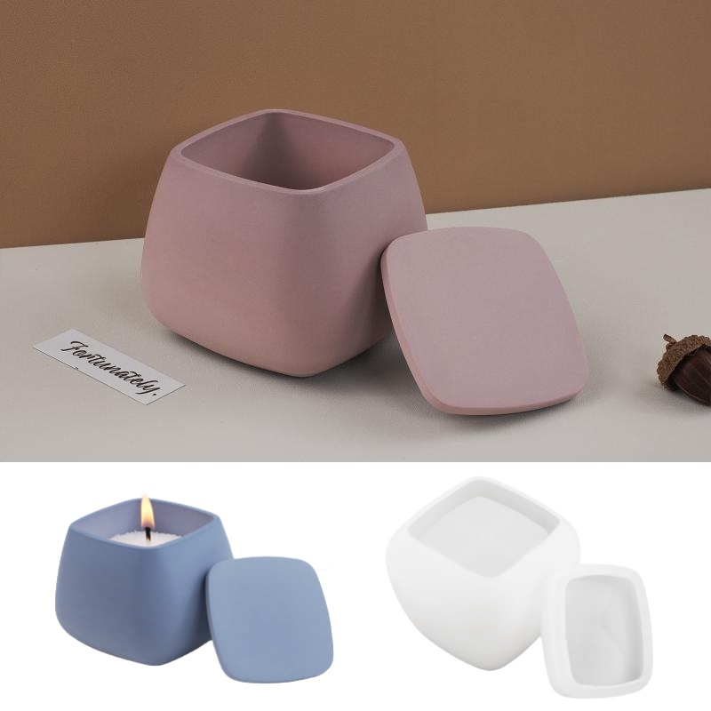 Candle Making Supplies For Beginners - 1Set Kotak Penyimpanan Persegi Cetakan Silikon
